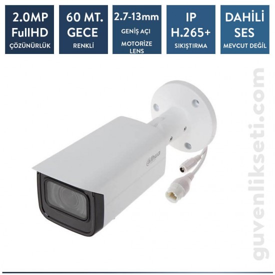 Dahua IPC-HFW2231T-ZS-27135-S2 2 MP H.265+ IR Bullet Starlight Motorize Kamera(60m IR)